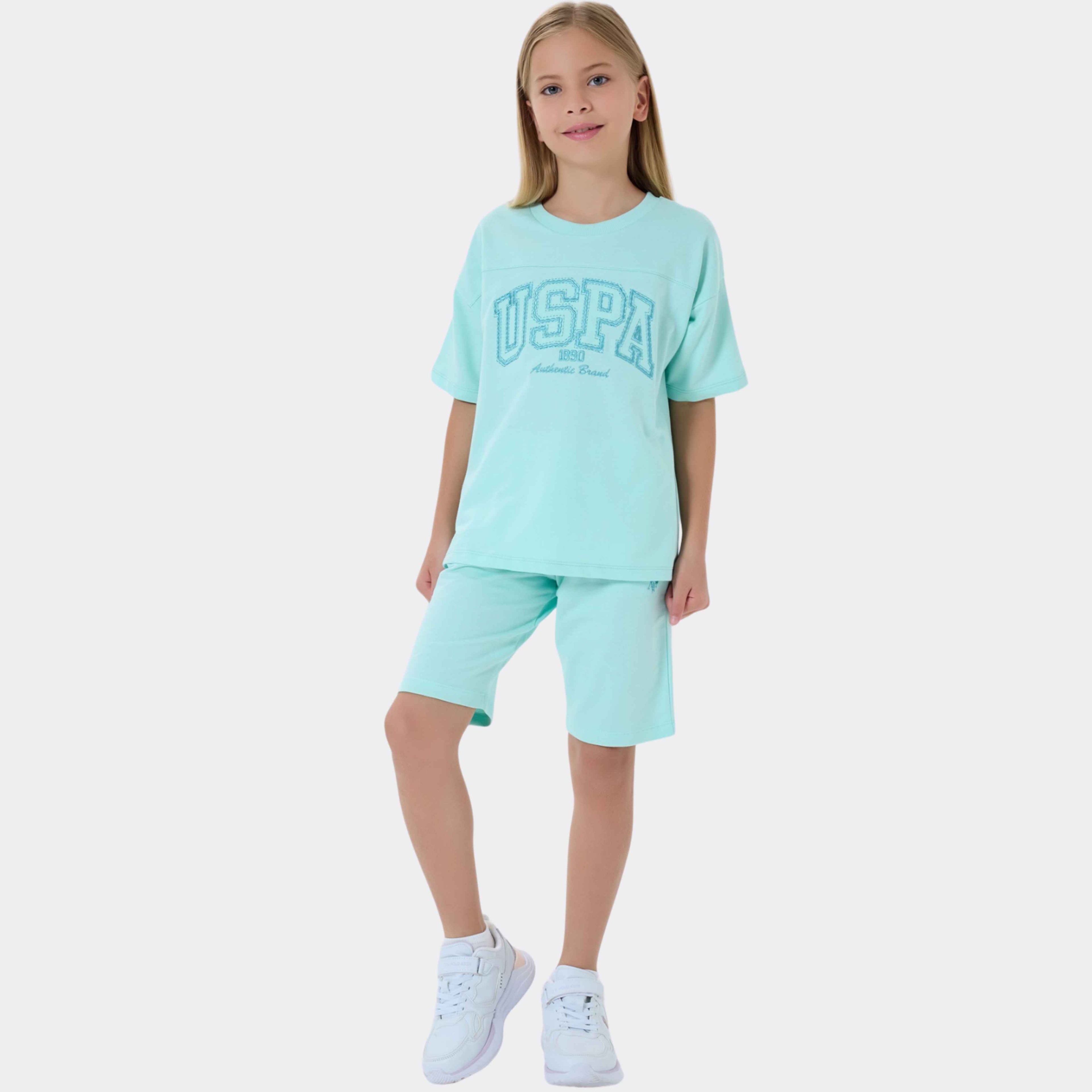 U.S. Polo Assn. | Pastel Series Oversize Kız Çocuk Şortlu Takım