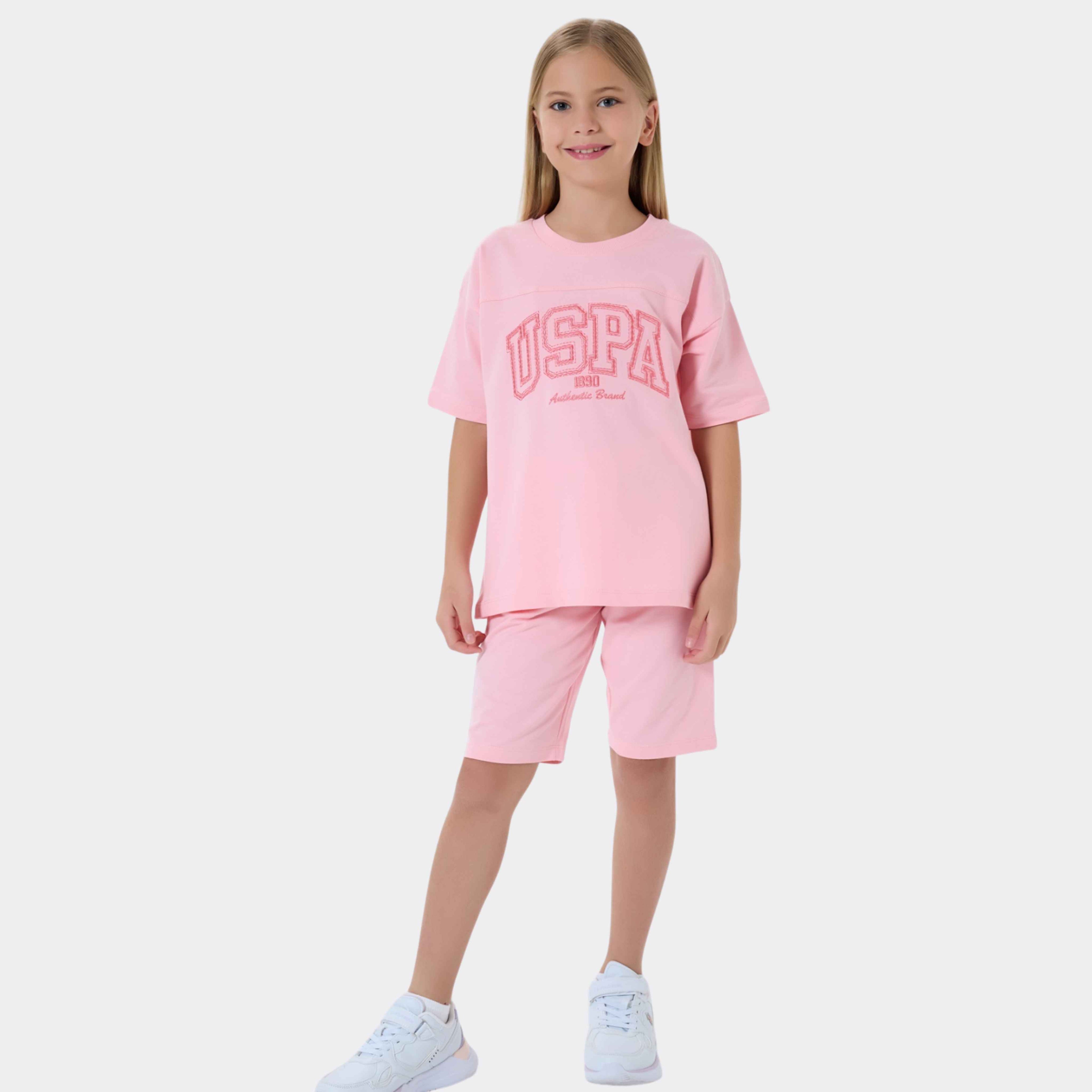 U.S. Polo Assn. | Pastel Series Oversize Kız Çocuk Şortlu Takım