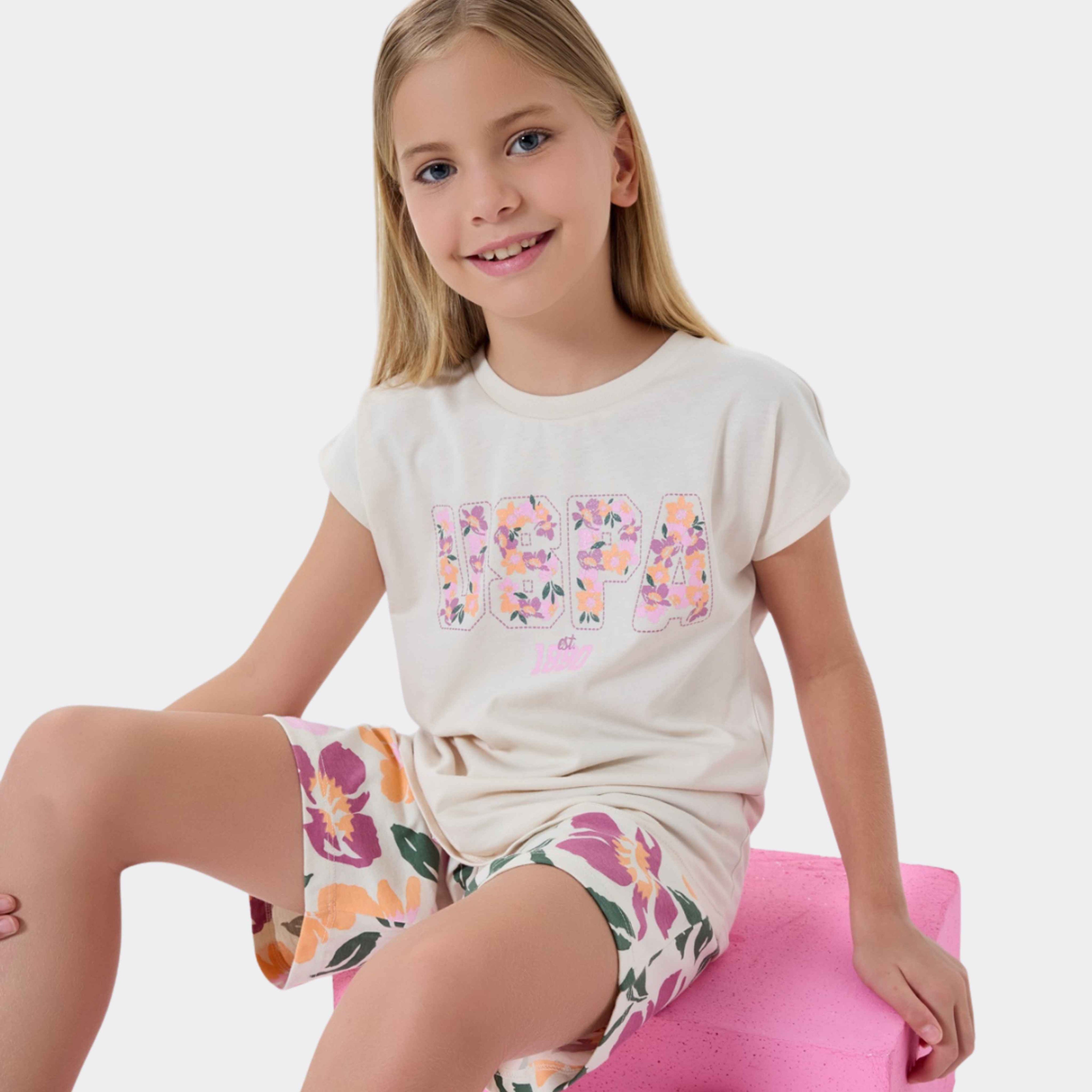 U.S. Polo Assn. | Floral Garden Kız Çocuk Şortlu Takım