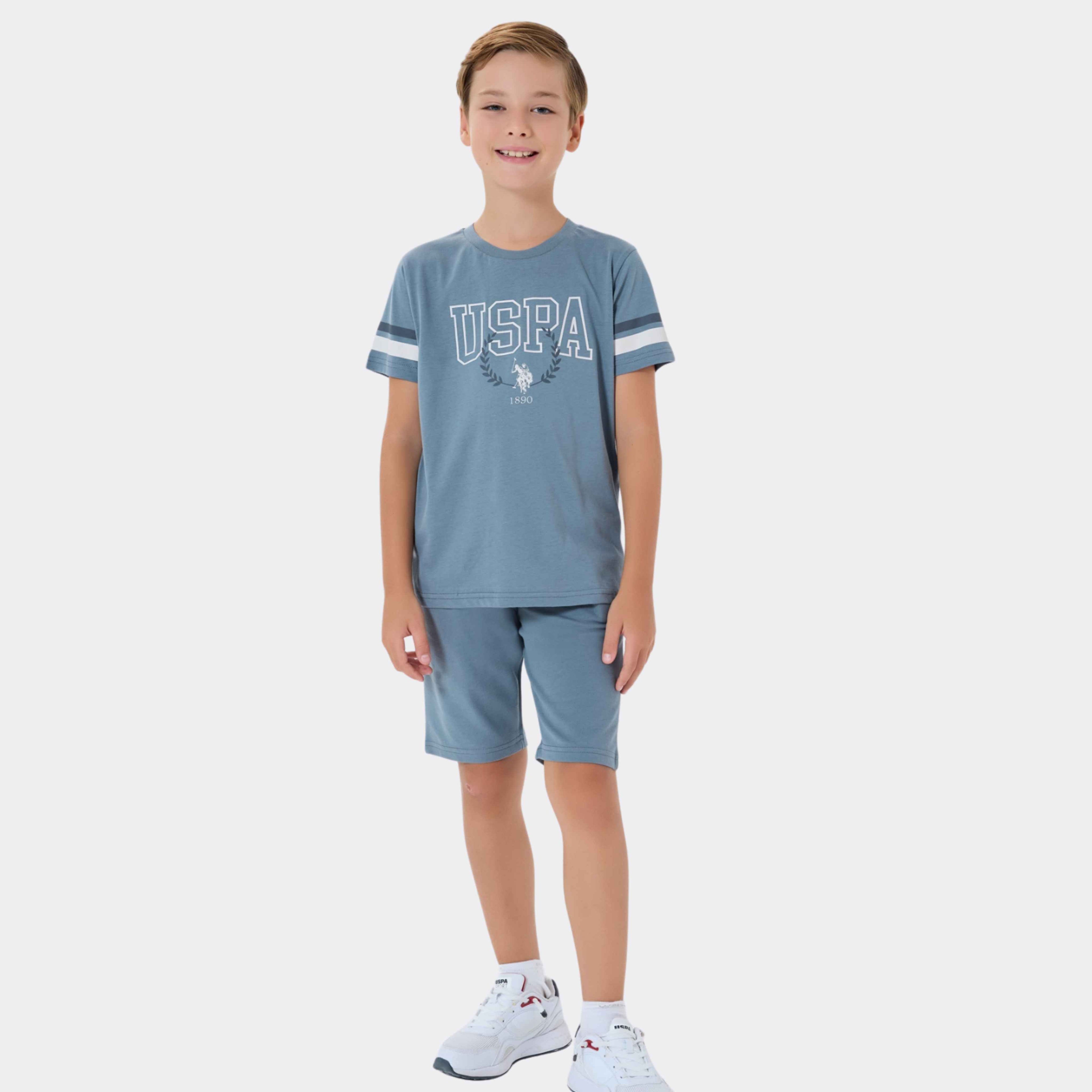 U.S. Polo Assn. | Misty Blue College Erkek Çocuk Şortlu Takım