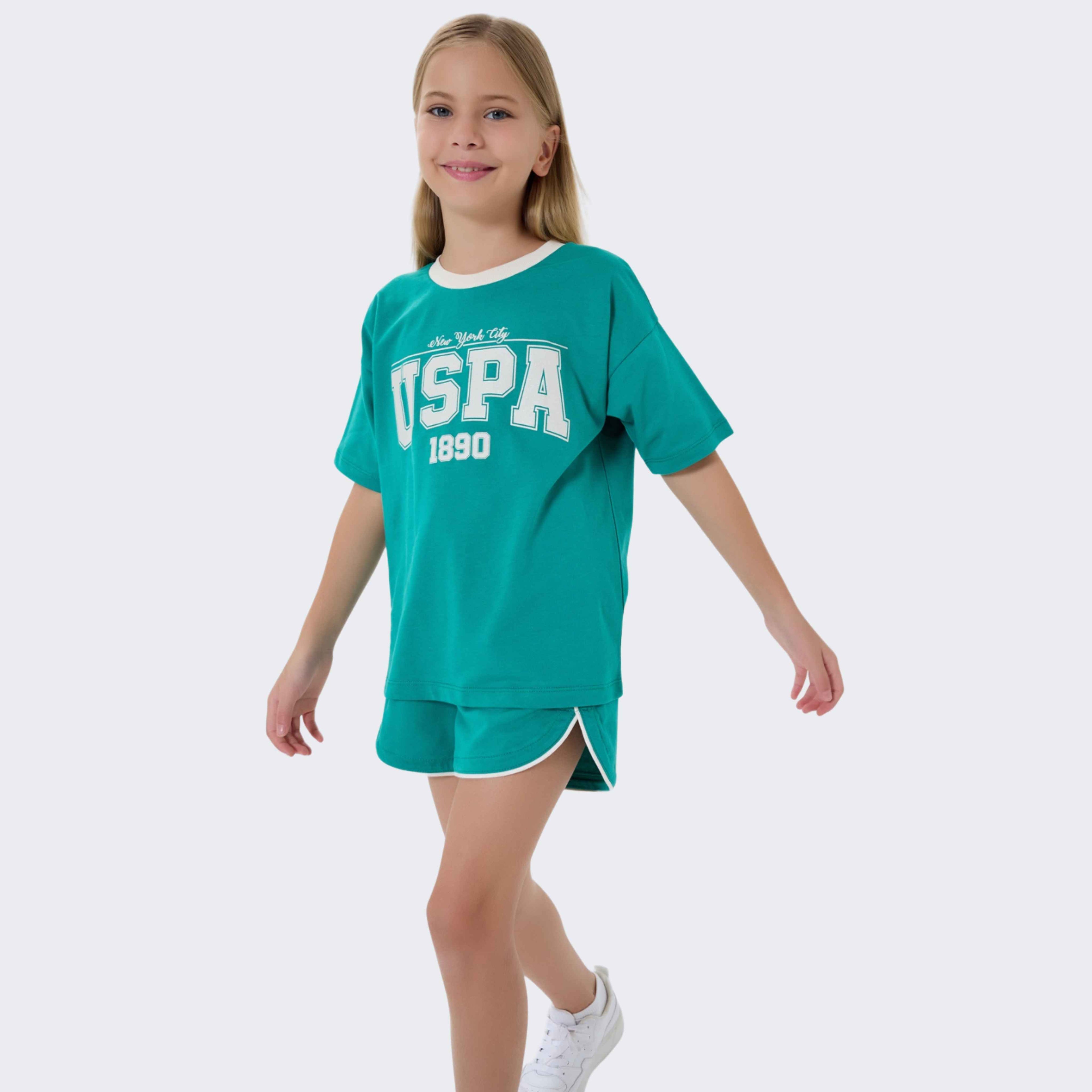 U.S. Polo Assn. | Retro Varsity Kız Çocuk Şortlu Takım