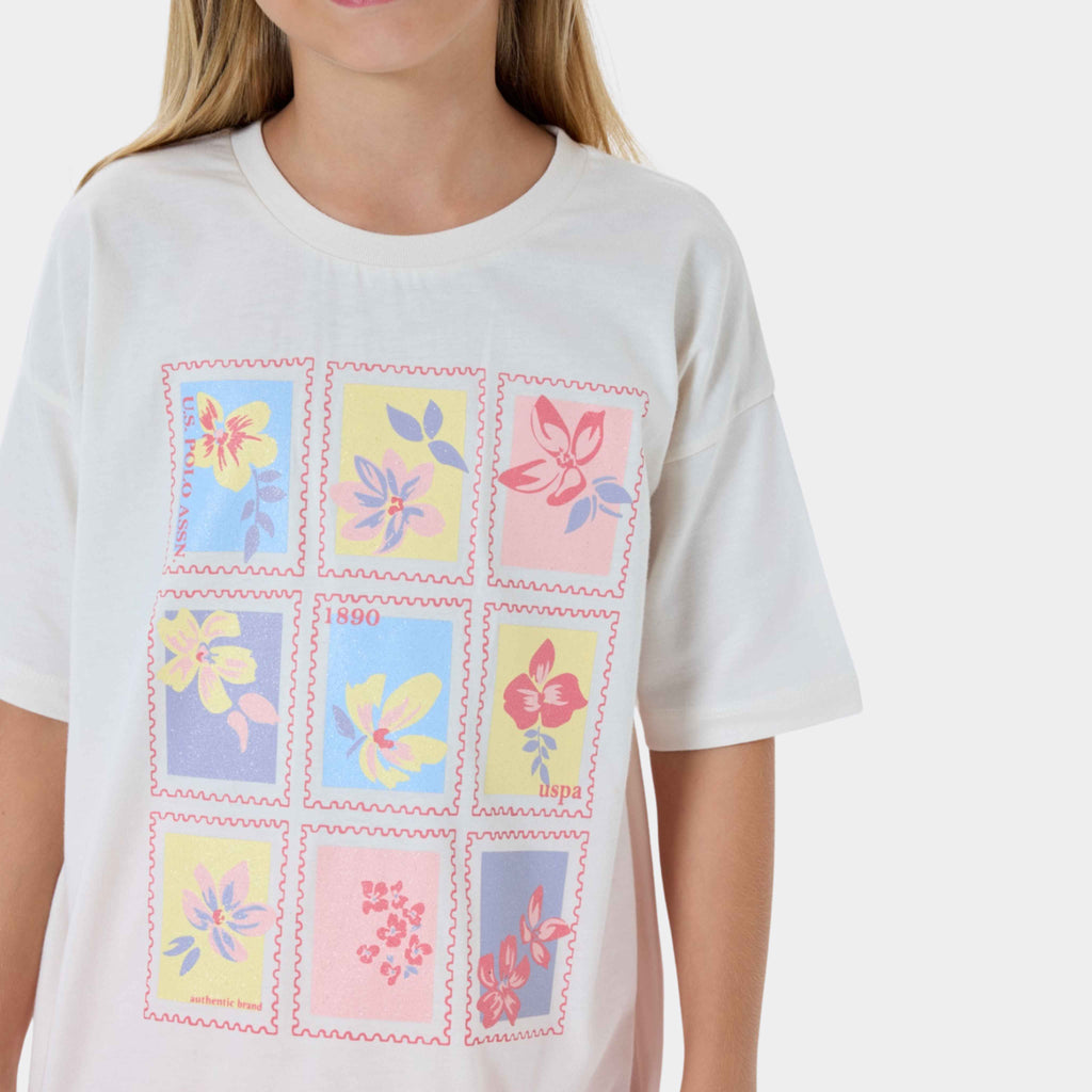 U.S. Polo Assn. | Summer Stamp Floral Kız Çocuk Şortlu Takım