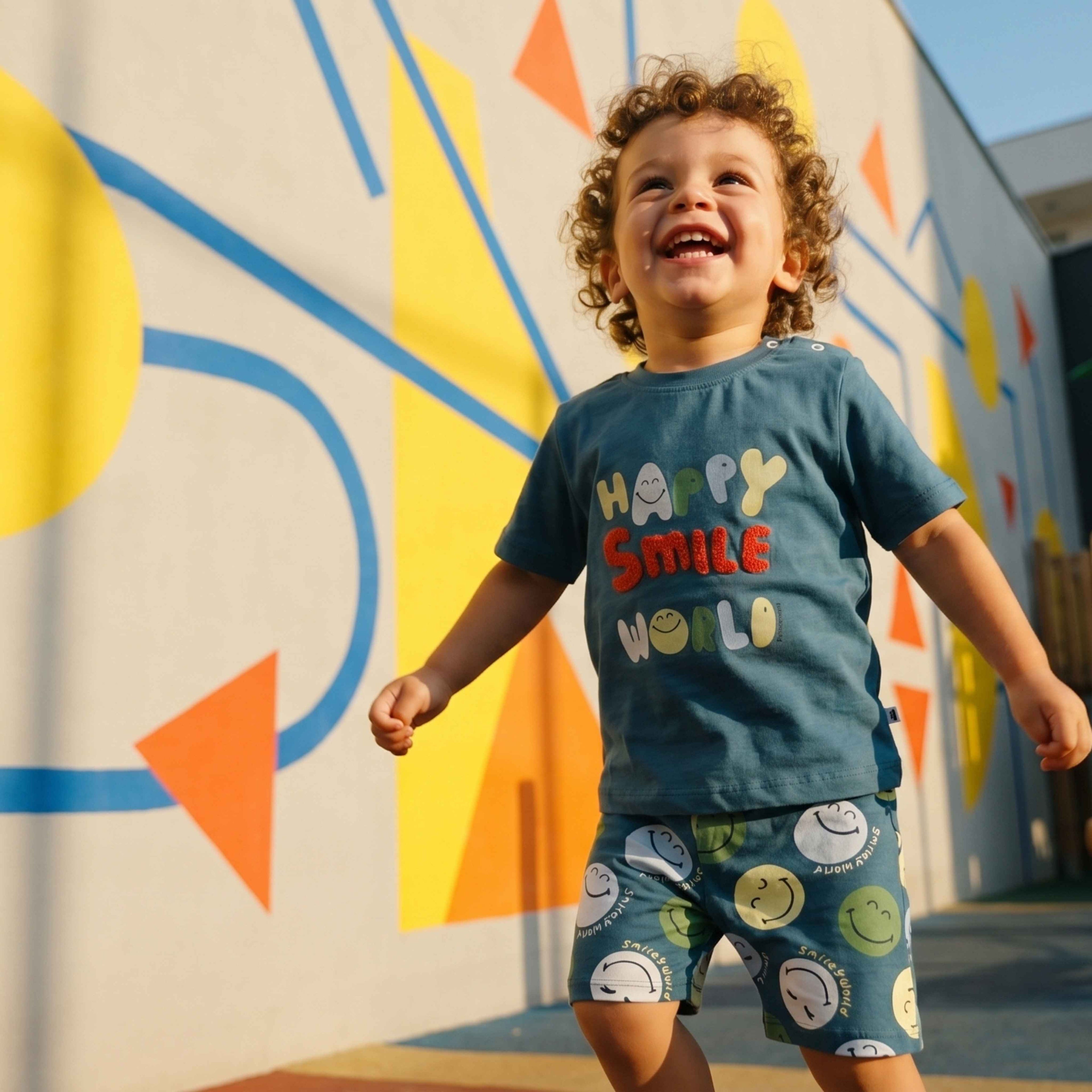 Smile Serisi | Baskılı Şortlu Bebek Takımı