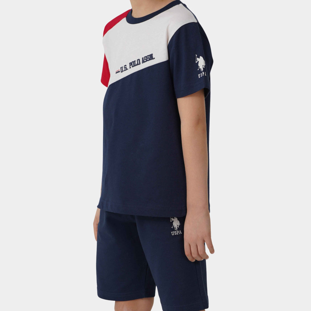 U.S. Polo Assn. | Signature Color-Block Erkek Çocuk Şortlu Takım