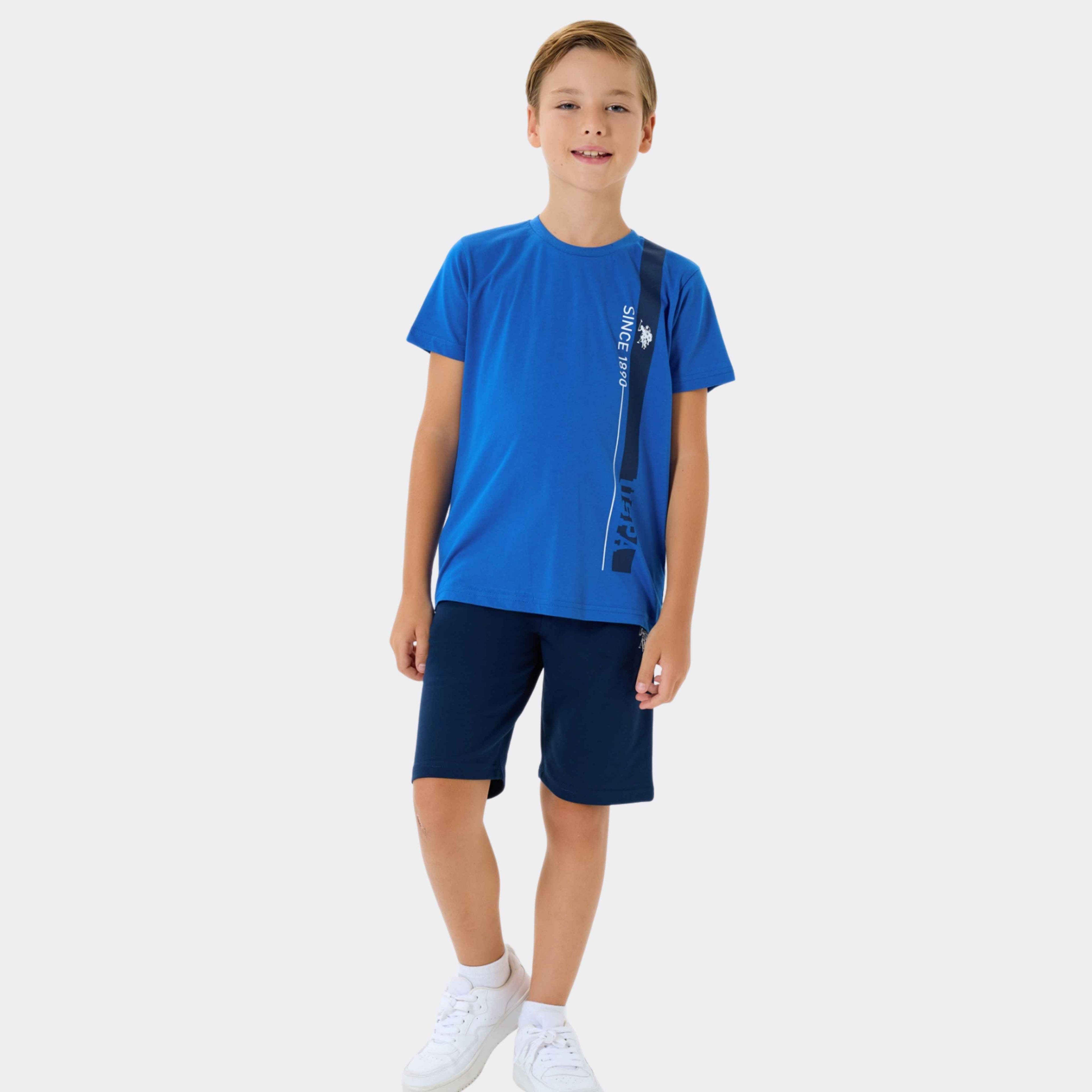 U.S. Polo Assn. | Vertical Stripe Erkek Çocuk Şortlu Takım