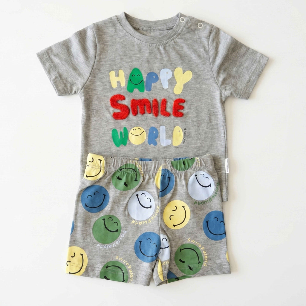 Smile Serisi | Baskılı Şortlu Bebek Takımı