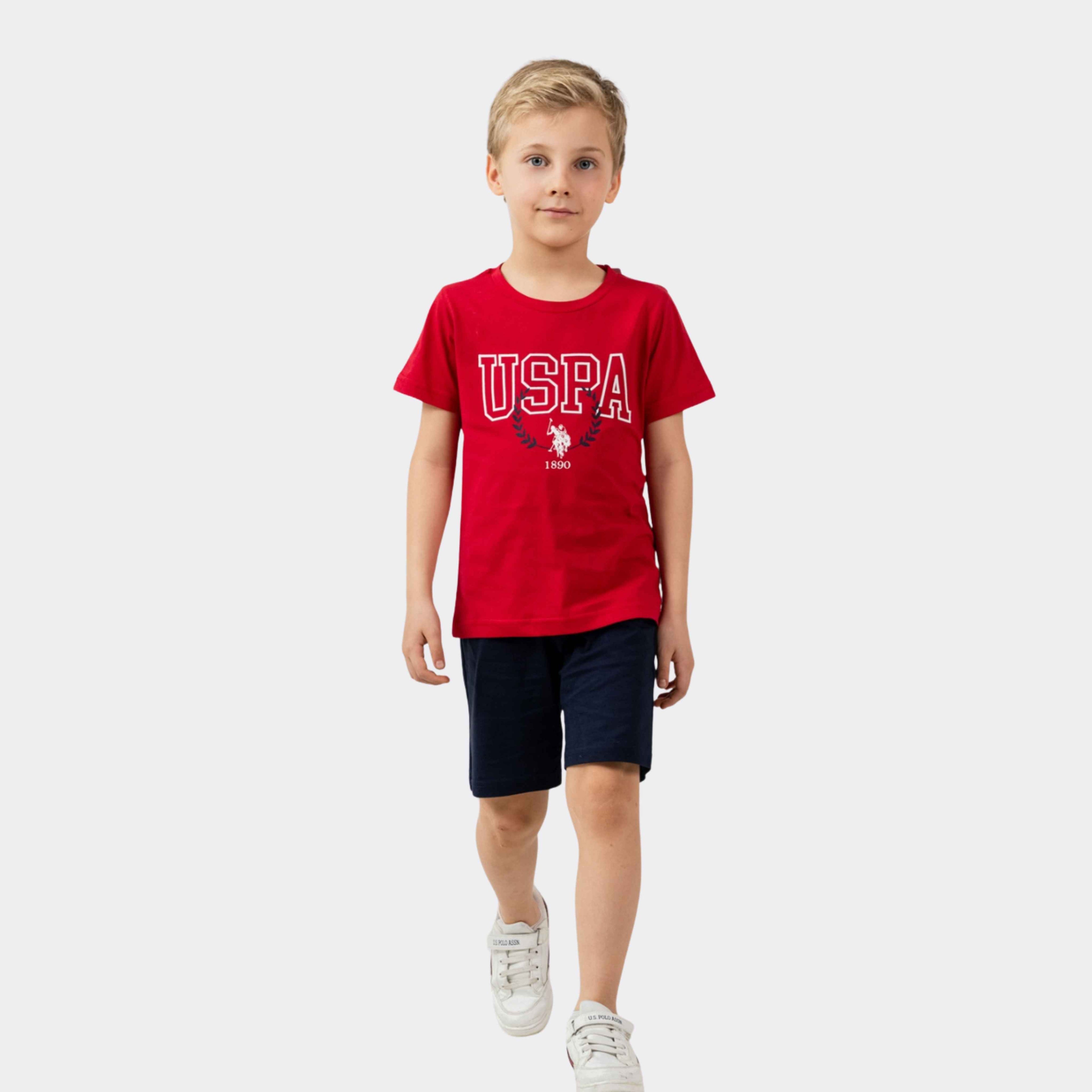 U.S. Polo Assn. | Misty Blue College Erkek Çocuk Şortlu Takım