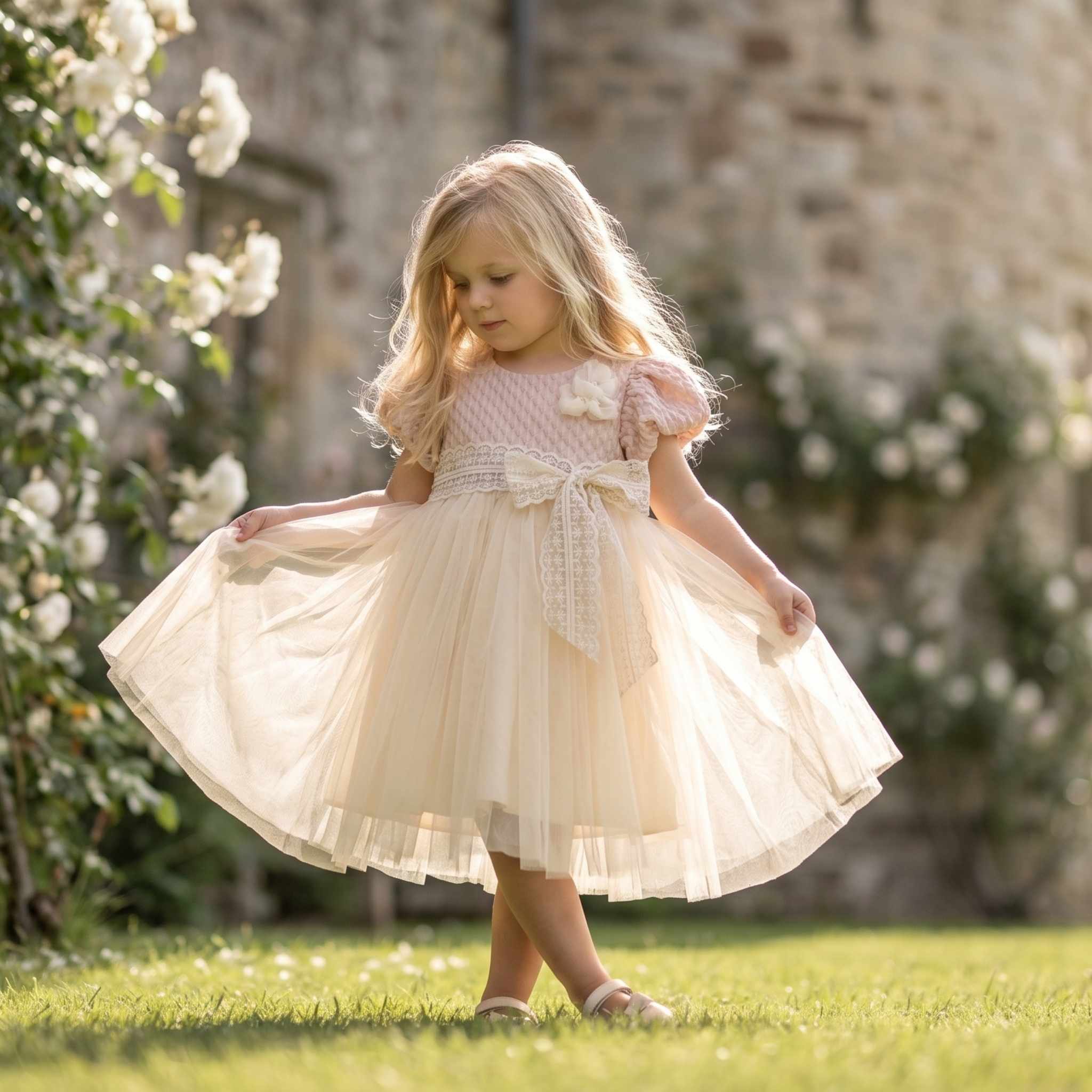 Cream Serisi | Vintage Dantelli Prenses Elbise
