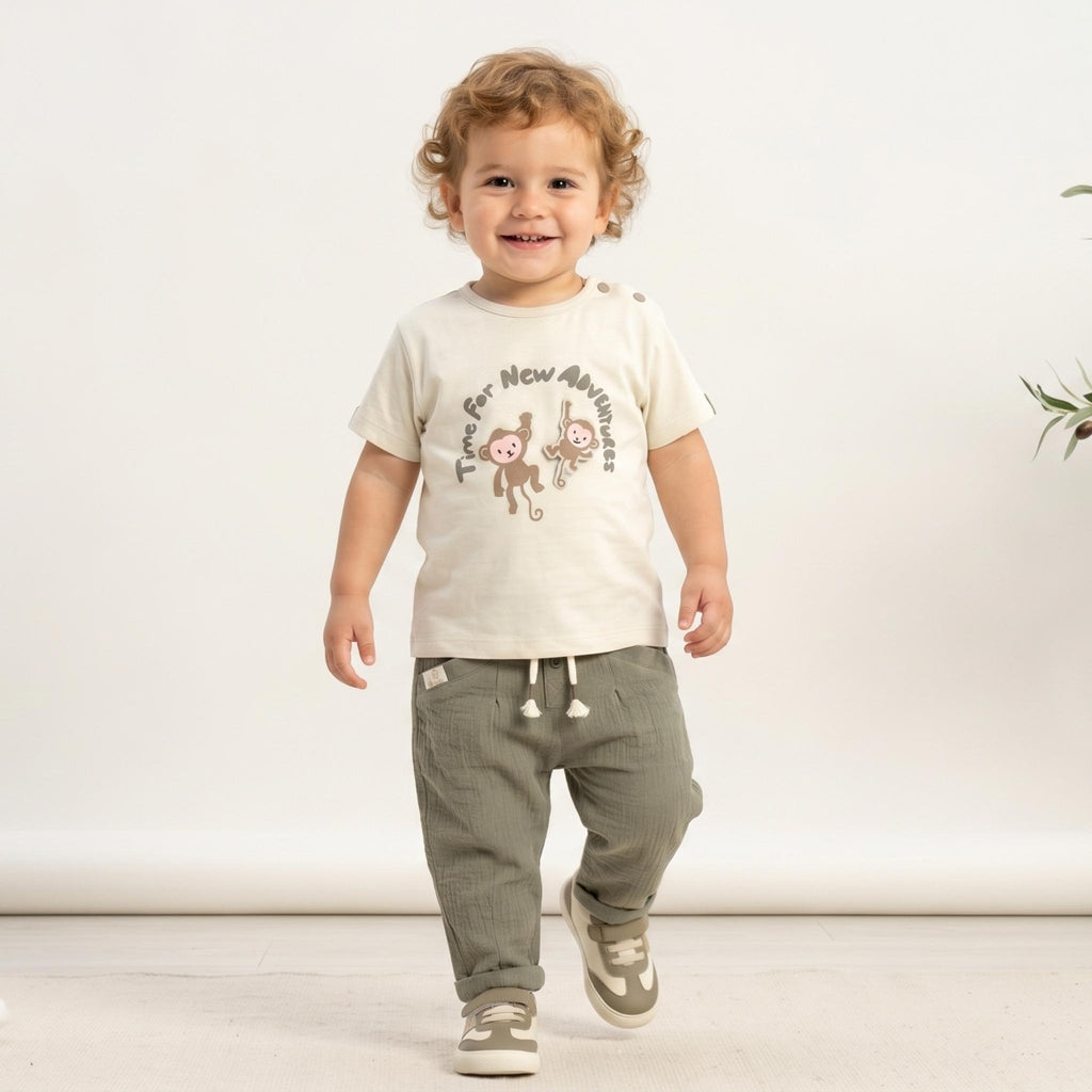 Jungle Serisi | Müslin Pantolonlu 2'li Bebek Takım